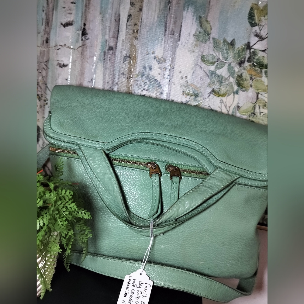 Fossil Erin fold over crossbody leather sea glass